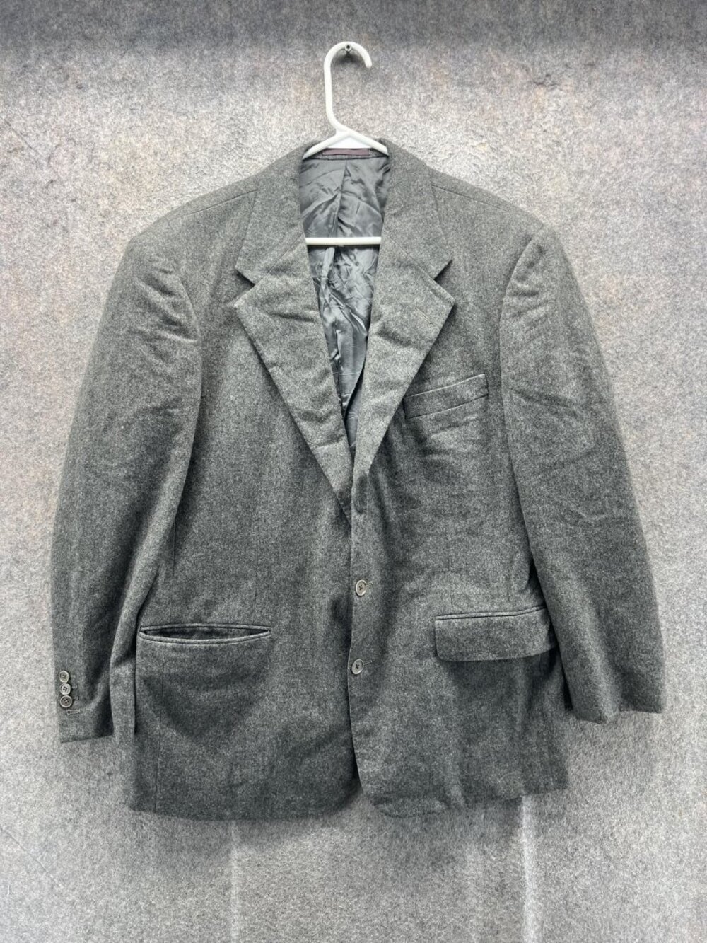 Vintage Ralph Lauren Purple Label Blazer Mens 42R Gray Wool Sport Jacket England